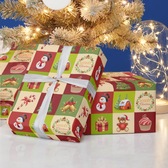Papel De Regalo Momentos Alegres – Baldosa de Icono de Navidad (Vacaciones)