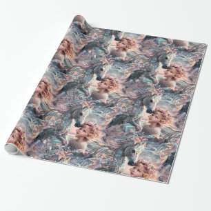 Papel De Regalo Momentos de chica y de jinete de caballos