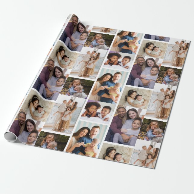 Papel De Regalo Momentos en foco: Personalizable 6 Collage de foto (Desenrollado)