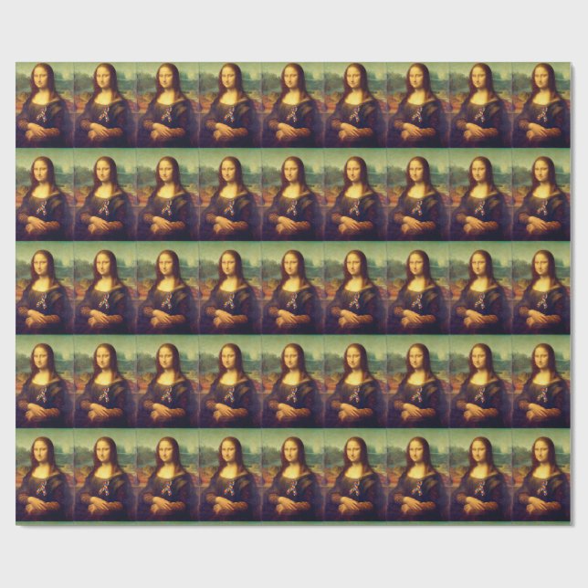 Papel De Regalo Mona Lisa Con Cinta De Rompecabezas (Superficie plana)