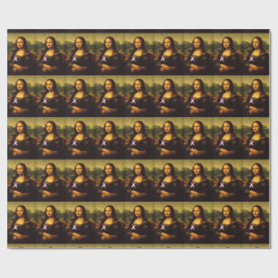 Papel De Regalo Mona Lisa Con Cinta Rosa