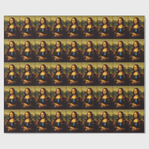 Papel De Regalo Mona Lisa Usa Cinta Azul