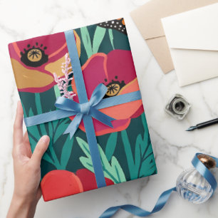 Papel de regalo Monarca de amapolas coloridas abst