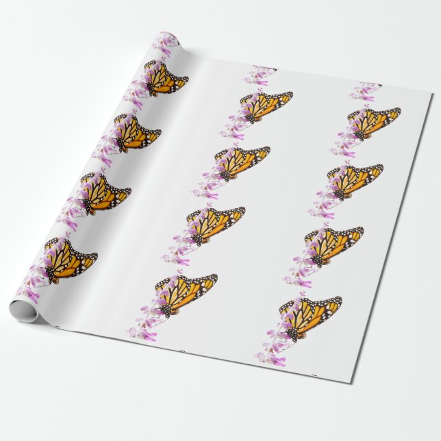 Papel De Regalo Monarca encaramado en Lavender (Desenrollado)