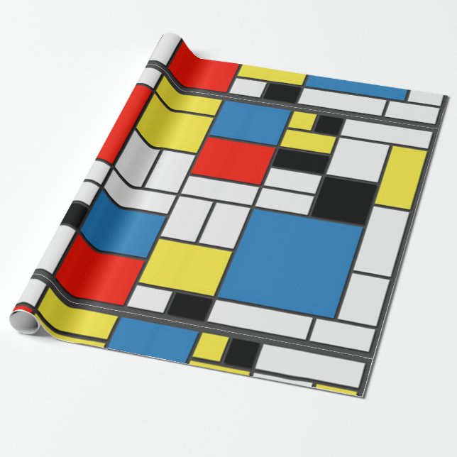 Papel De Regalo Mondrian De Stjil (Desenrollado)