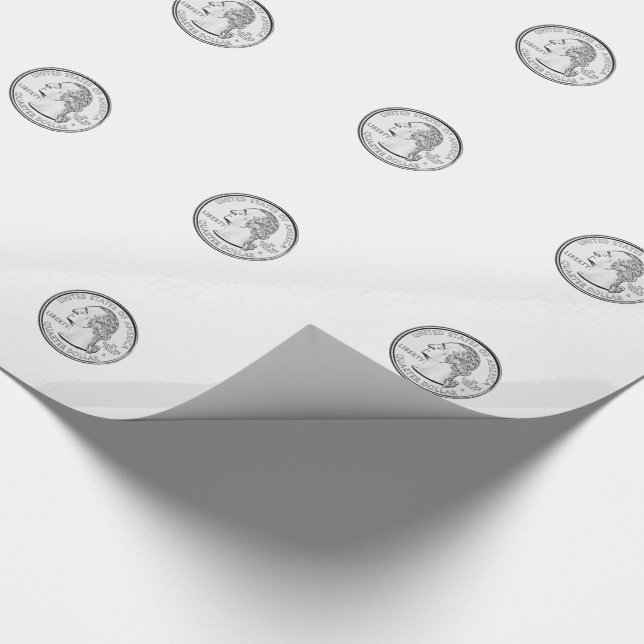Papel De Regalo Moneda cuarta de Estados Unidos (Esquina)
