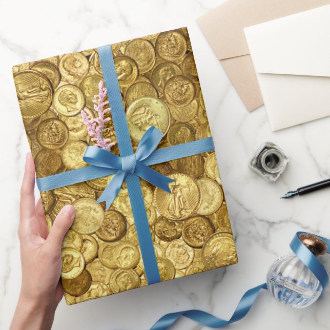 Papel De Regalo Monedas de oro antiguas (Regalar)