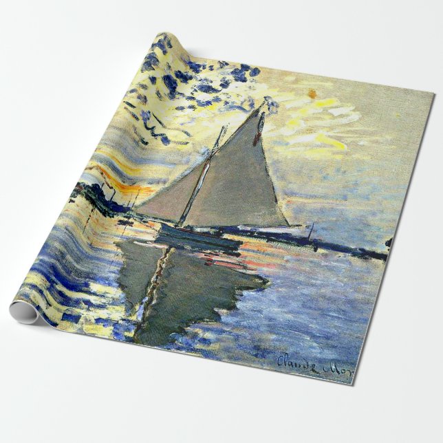 Papel De Regalo Monet - Barco de vela en Le Petit Gennevilliers (Desenrollado)