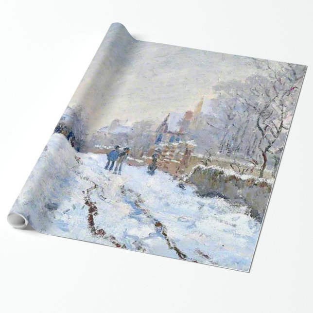 Papel De Regalo Monet - Escena de la nieve en Argentina (Desenrollado)