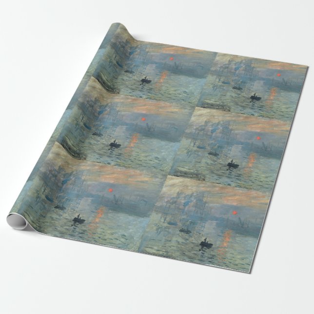 Papel De Regalo Monet Impression Sunrise Soleil Levant Painting (Desenrollado)