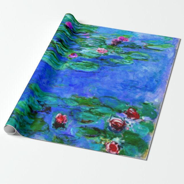 Papel De Regalo Monet - Lilies de agua (rojo) (Desenrollado)