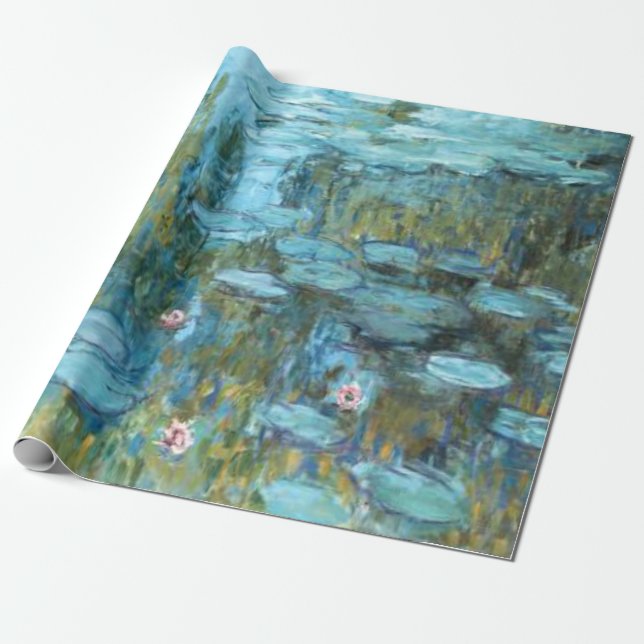Papel De Regalo Monet - Lilies de agua (turquesa), 1915, (Desenrollado)