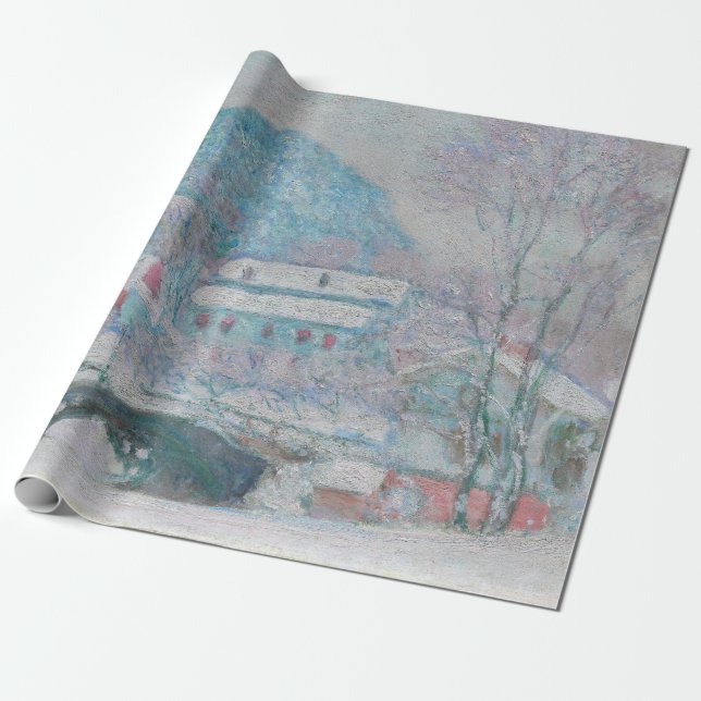Papel De Regalo Monet - Noruega, aldea Sandviken en la nieve (Desenrollado)