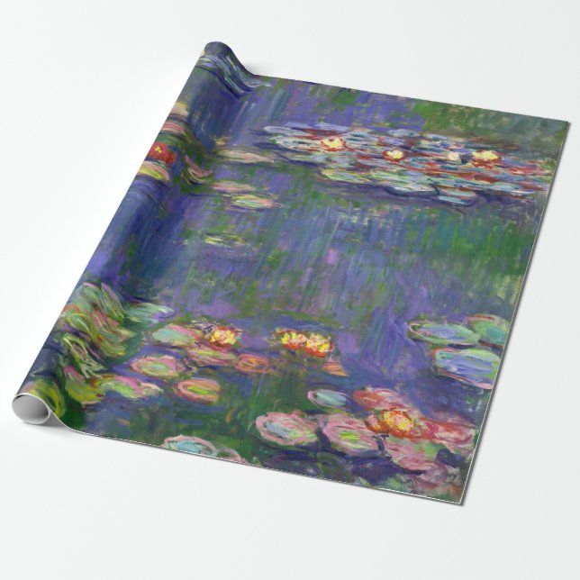 Papel De Regalo Monet Water Lilies Masterpiece Pintura (Desenrollado)