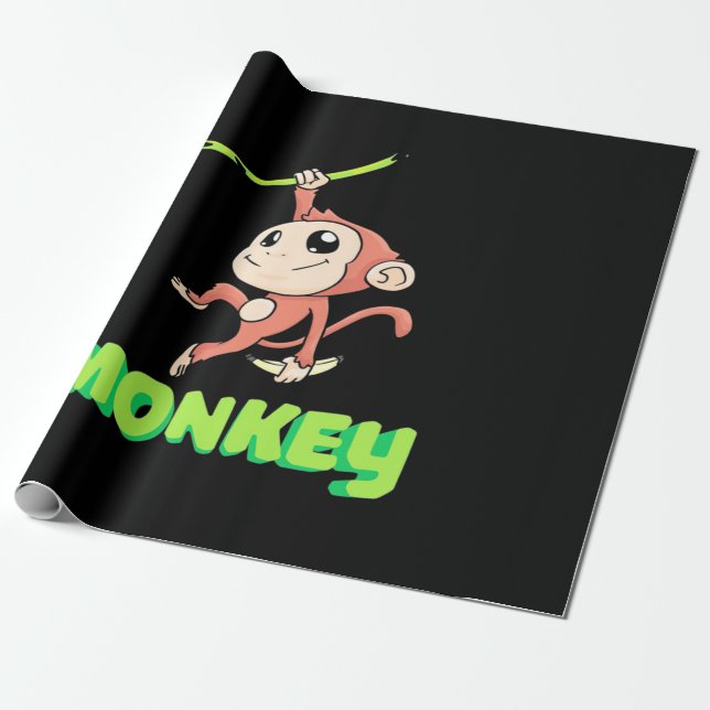 Papel De Regalo Monkey Banana (Desenrollado)
