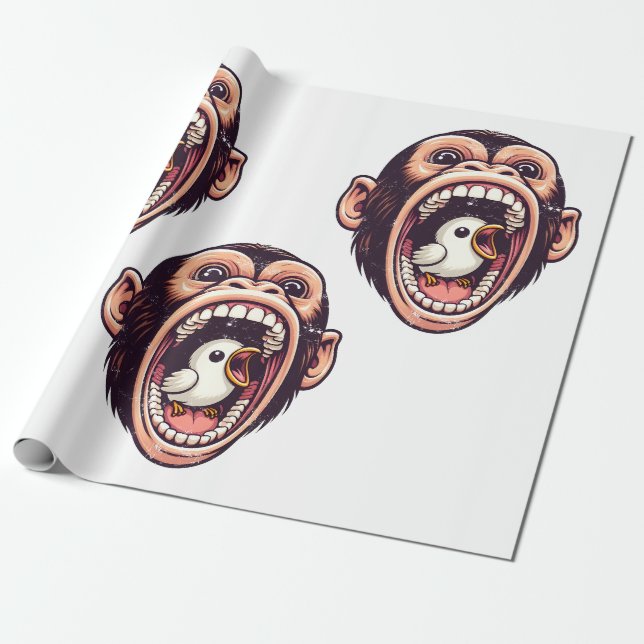 Papel De Regalo Monkey Bird (Desenrollado)