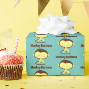 Papel De Regalo Monkey Business Funny Personalizado Monkey Design