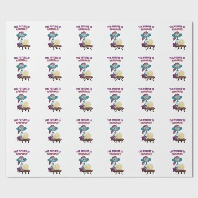 Papel De Regalo Mono adivino de la suerte (Superficie plana)