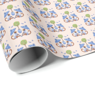 Papel de regalo mono chinoiserie