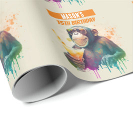 Papel De Regalo Mono de las vibraciones de verano - Cumpleaños