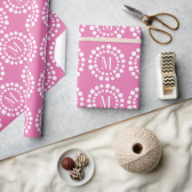 Papel de regalo Monogram Pink - Lunares
