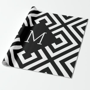 Papel De Regalo Monograma blanco y negro