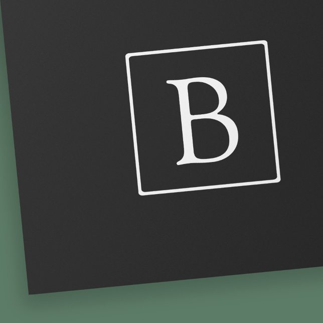 Papel De Regalo Monograma clásico simple | Texto negro con blanco (Subido por el creador)