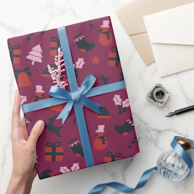 Papel De Regalo Monograma contemporáneo de boda que brilla en negr (Regalar)