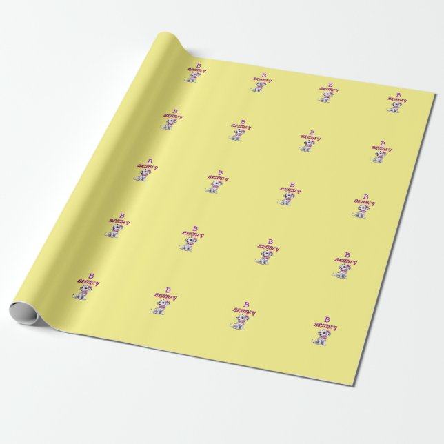 Papel De Regalo Monograma dálmata personalizado - (Desenrollado)