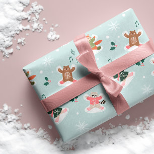Papel De Regalo Monograma de animales del bosque de Snow Angel Woo
