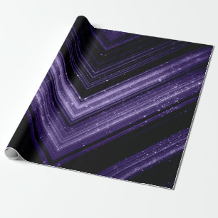 Papel De Regalo Monograma de chevron negro púrpura neón metálico b
