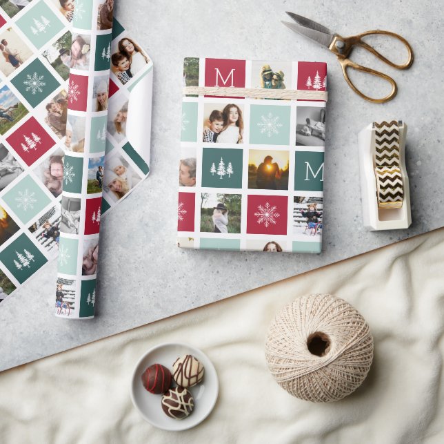 Papel De Regalo Monograma de colección festiva | 15 Vacaciones fot (Artesanía)