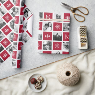 Papel De Regalo Monograma de collage   Vacaciones fotográficas en 