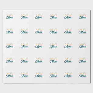 Papel De Regalo monograma de graduación congrats naranja azul año