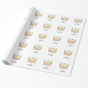 Papel De Regalo Monograma de la cena de Acción de Gracias de las c