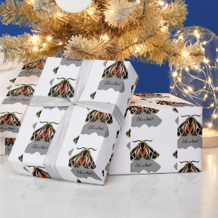 Papel De Regalo Monograma de la polilla tribal del tigre