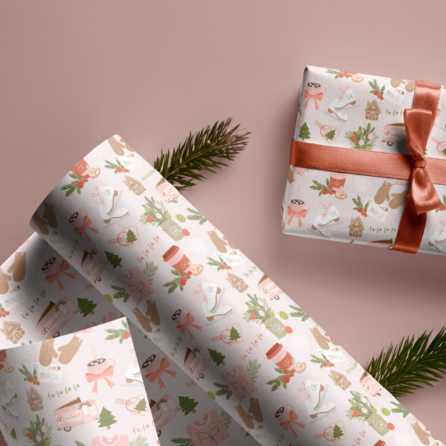 Papel De Regalo Monograma de las cosas de mis Navidades favoritos (A Few of My Favourite Christmas Things Monogram Wrapping Paper)