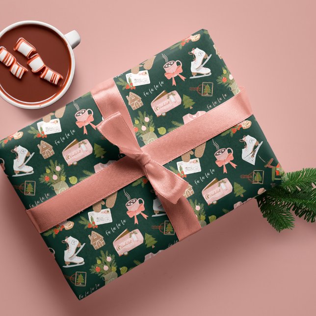 Papel De Regalo Monograma de las cosas de mis Navidades favoritos (A Few of My Favourite Christmas Things Monogram Wrapping Paper)