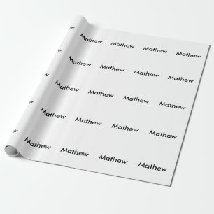 Papel De Regalo monograma de letra inicial simple añade tu nombre 