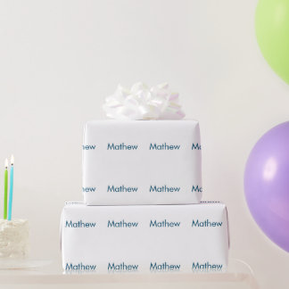 Papel De Regalo monograma de letra inicial simple añade tu nombre