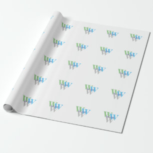Papel De Regalo monograma de nombre INTIAL con estilo mínimo