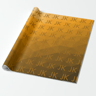 Papel De Regalo Monograma de patrón de malla geométrica con gradie