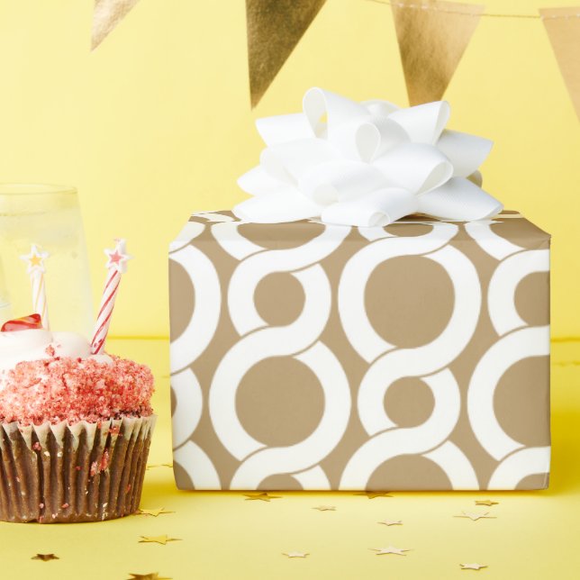 Papel De Regalo monograma de patrón geométrico abstracto de oro ro (Fiesta de cumpleaños )