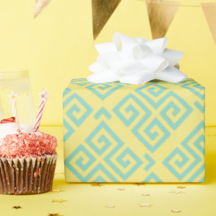 Papel De Regalo monograma de patrones geométricos de clave griega
