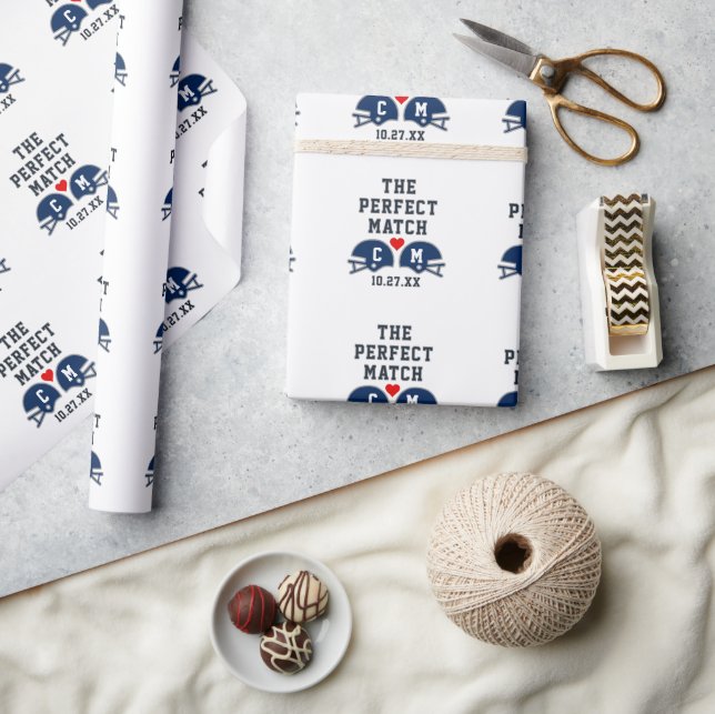 Papel De Regalo Monograma del Boda de partidos perfecto (Artesanía)