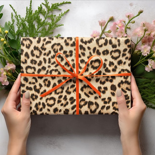 Papel De Regalo Monograma del patrón de impresión de cuero leopard (Subido por el creador)