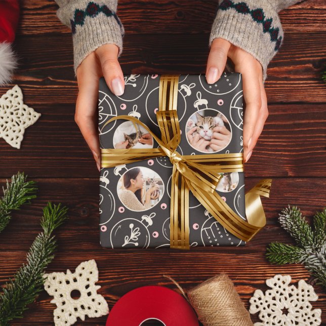 Papel De Regalo Monograma del Personalizado de ornamentos para gat (Subido por el creador)