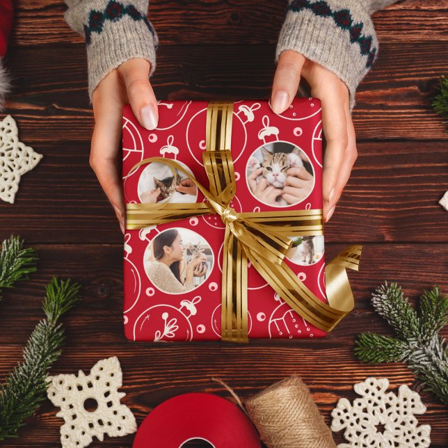 Papel De Regalo Monograma del Personalizado de ornamentos para gat (Subido por el creador)