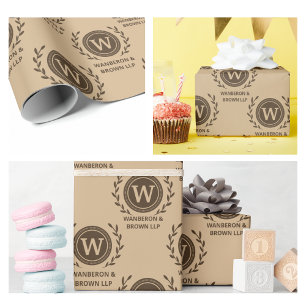 Papel De Regalo Monograma empresarial ruso elegante