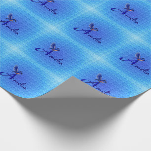 Papel De Regalo Monograma Inicial A Personalizado Bluebird
